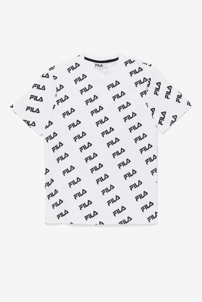 Fila T-Shirt Dame Hvide Diagonal Logo YRG-751486